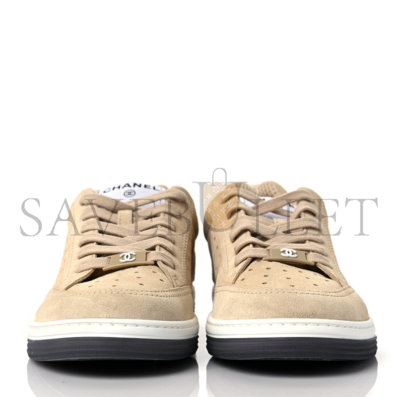 CHANEL SNEAKERS SUEDE CALFSKIN BEIGE G39225 X56651 0P433